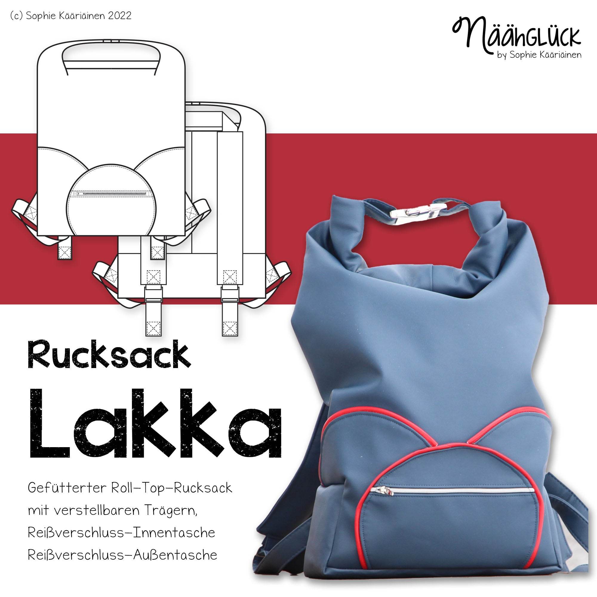 Schnittmuster Rucksack Lakka - Sewando