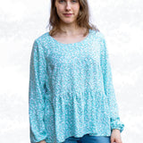 Schnittmuster Marie – Boho Bluse & Kleid mit Saumrüsche Gr. 34-50 / BU 80-116 - Sewando
