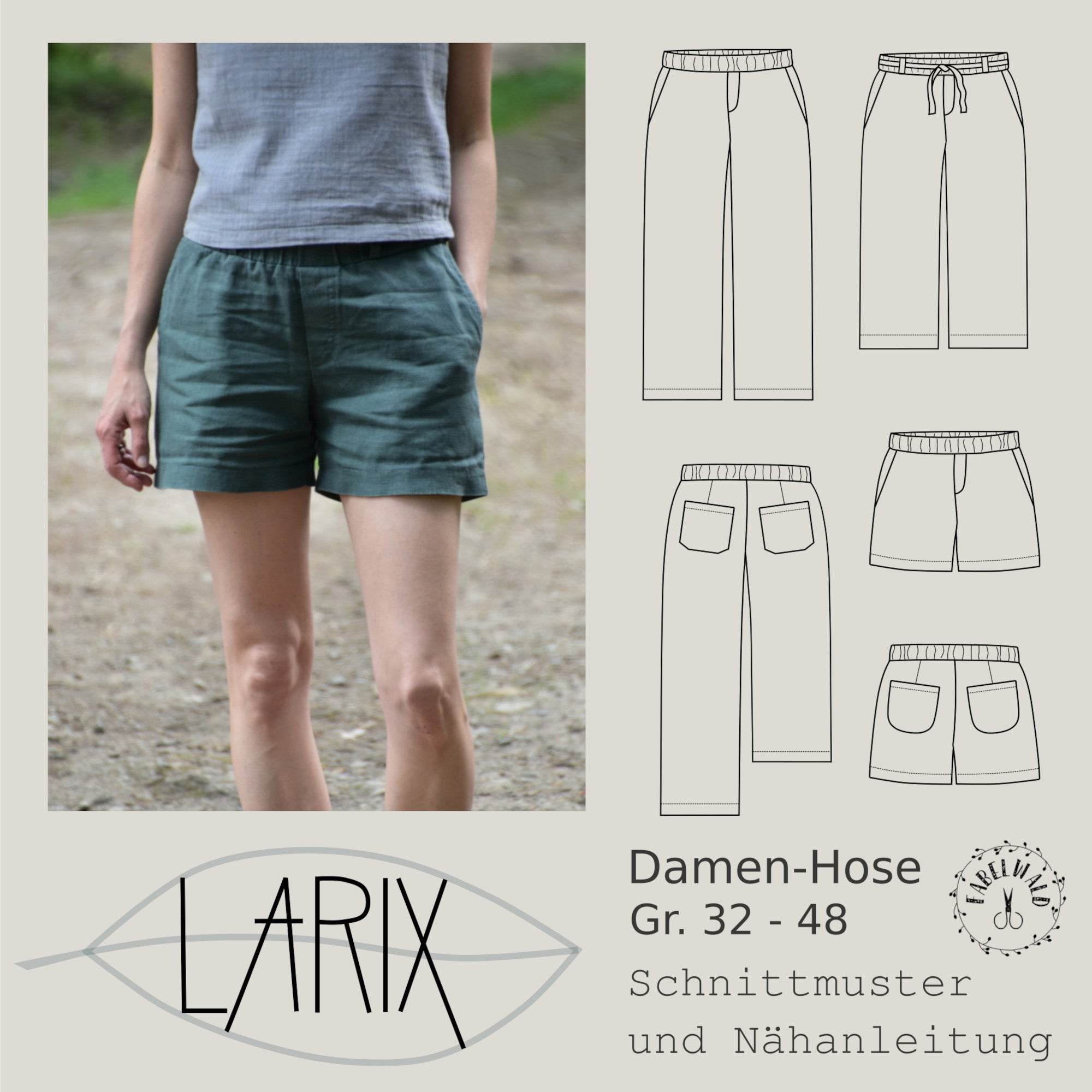 Schnittmuster HOSE & SHORTS LARIX Gr.32-48 - Sewando