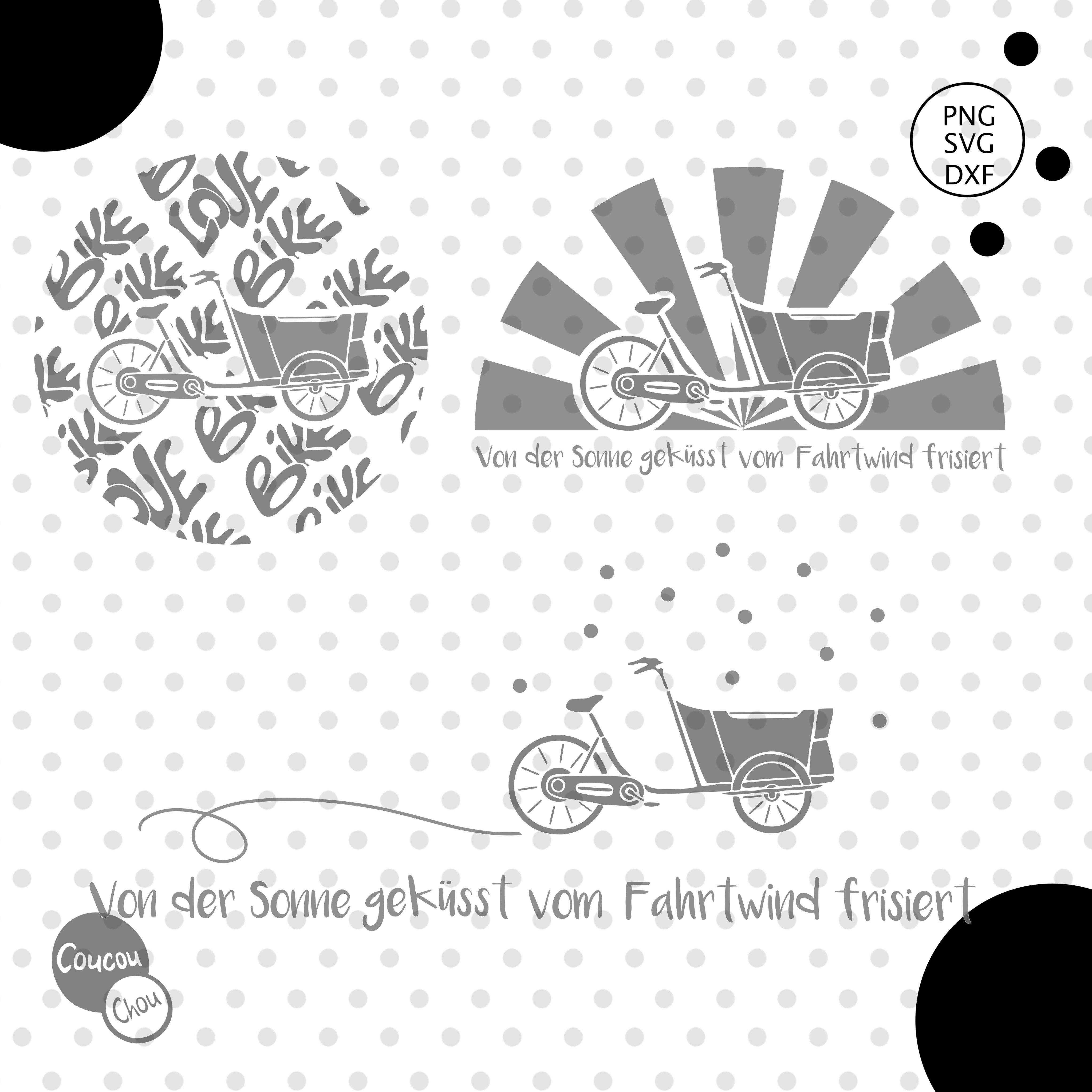 Plotterdatei Lastenrad svg dxf - Sewando