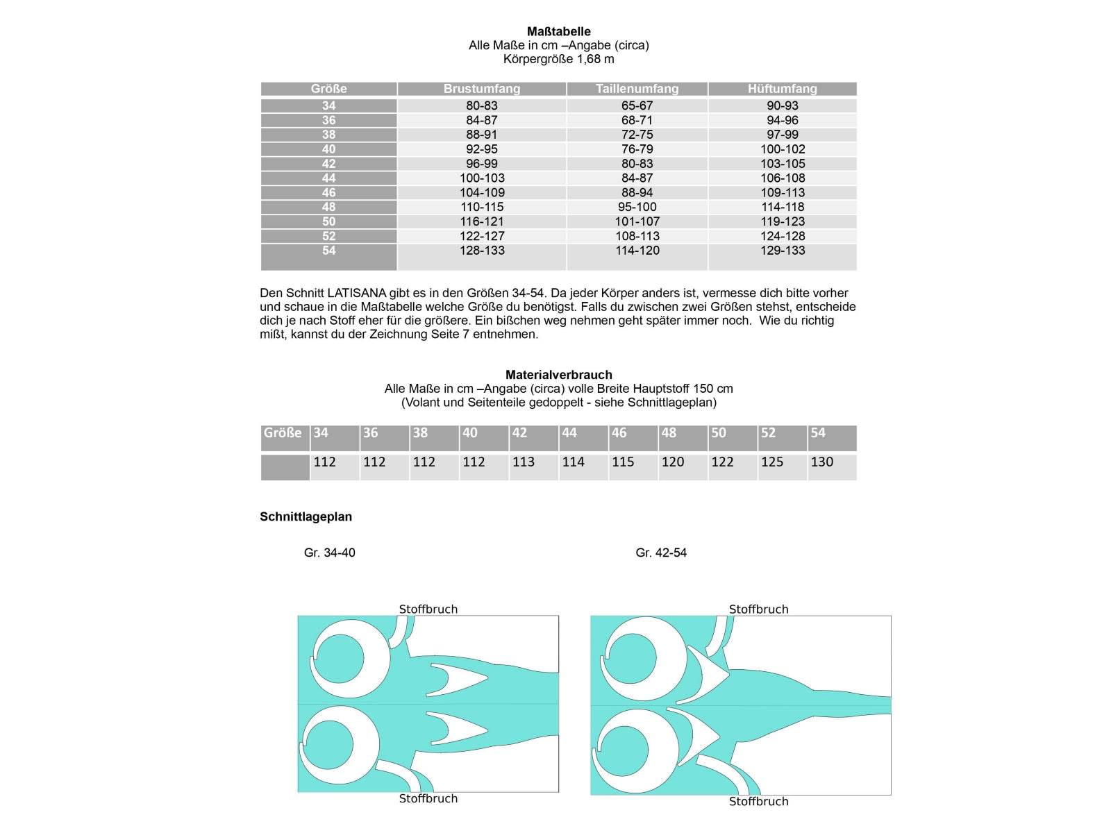 Schnittmuster Volant - Shirt LATISANA Gr. 34-54 : - Sewando