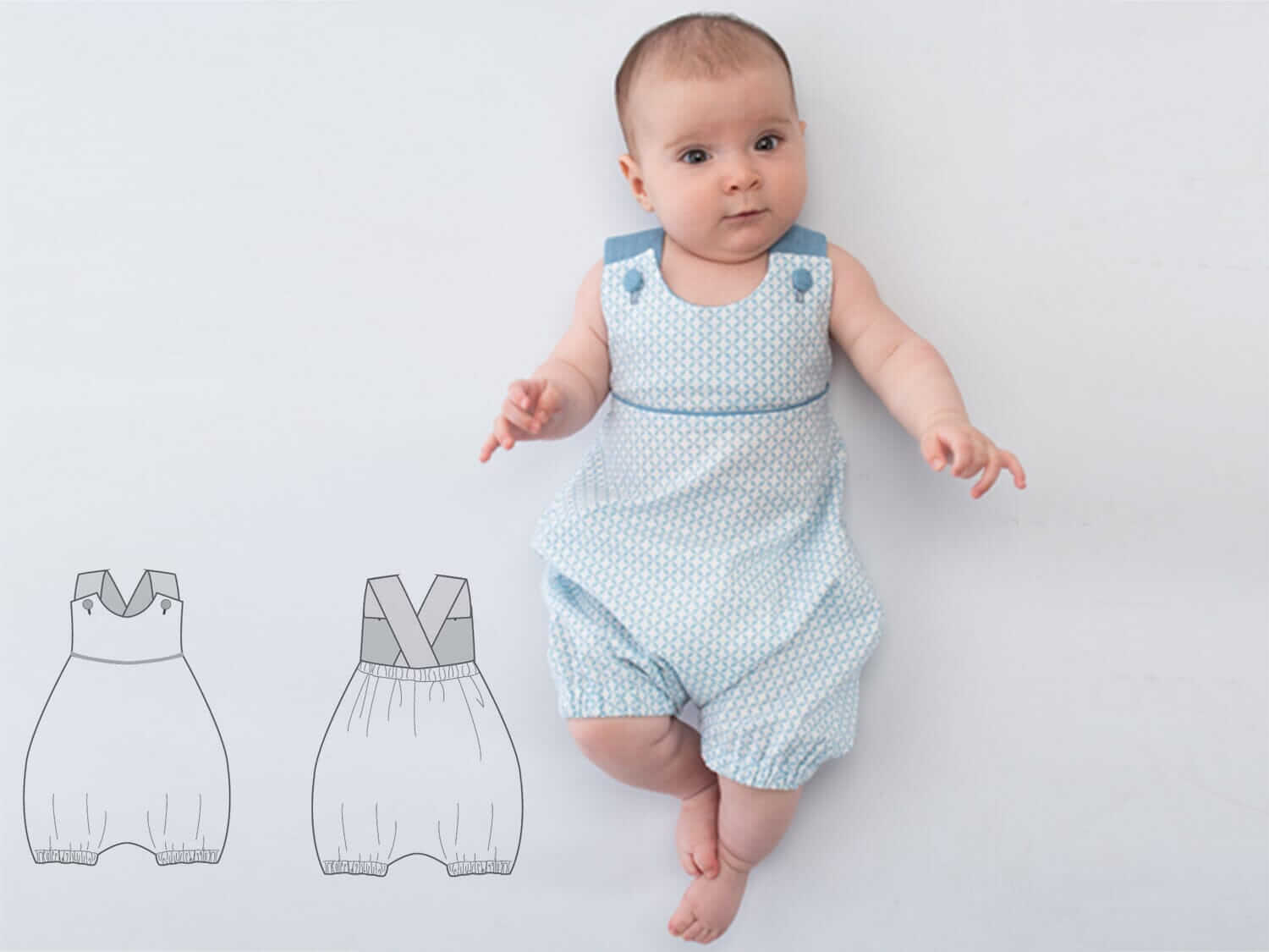 Latzhose Overall Schnittmuster Ebook pdf PHIL Größen: 56/62, 68/74, 80/86, 92/98 Schnittmuster PDF Ebook download Patternforkids 