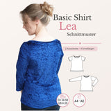 Lea - Shirt mit U-Boot-Auschnitt mit 4 ärmellängen und 2 Halsausschnitten, Gr. 34-50, A4+A0