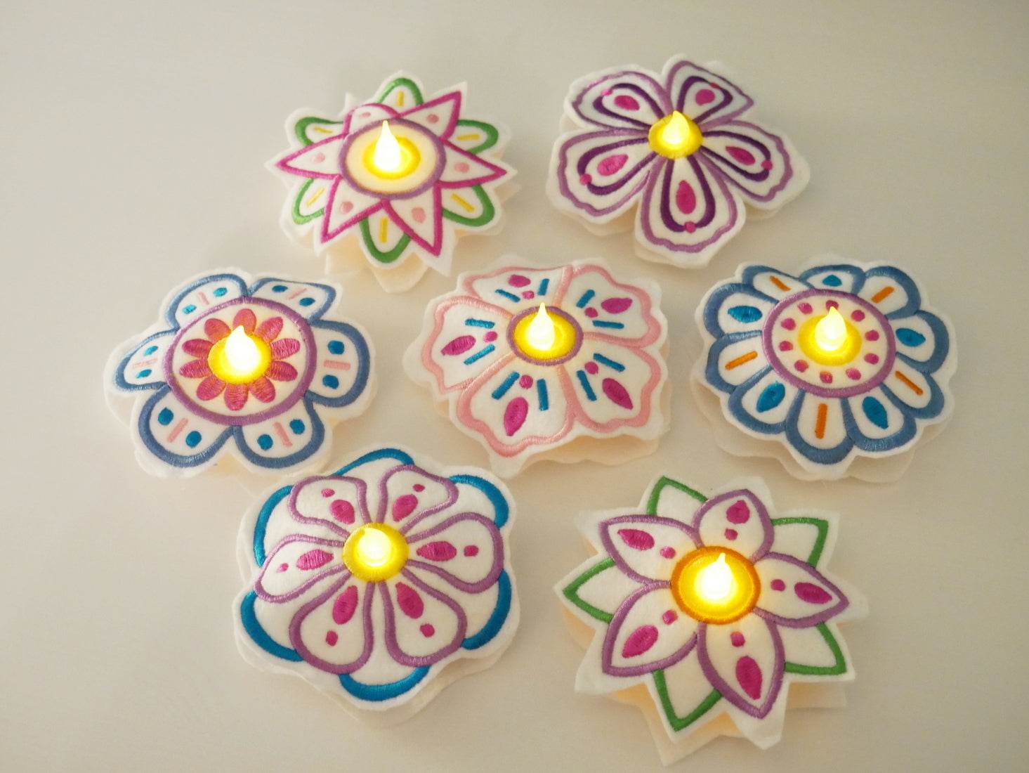 Stickdatei Set Summer Lights LED Cover Blumen - Sewando