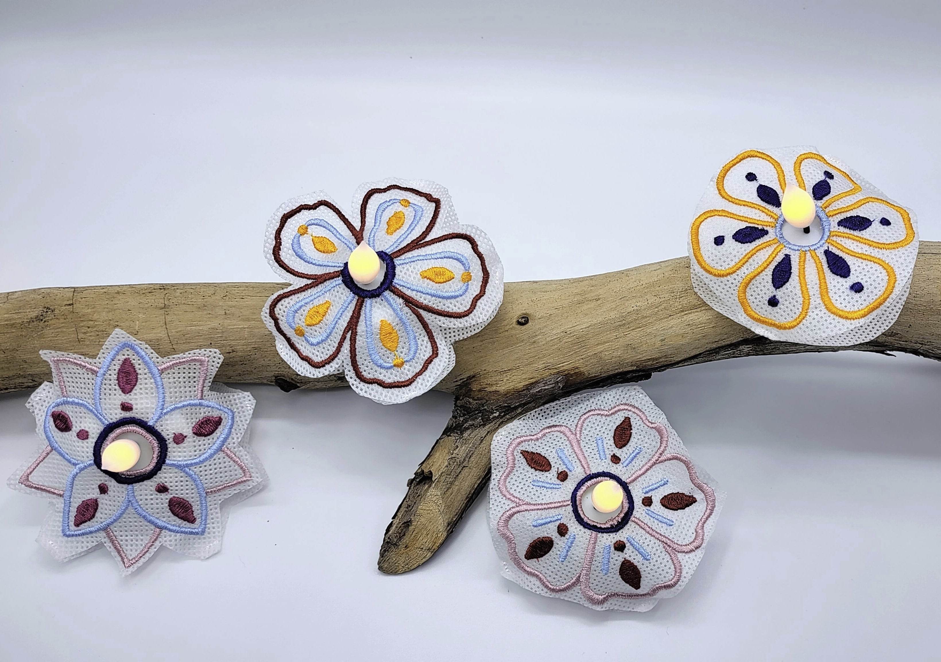 Stickdatei Set Summer Lights LED Cover Blumen - Sewando