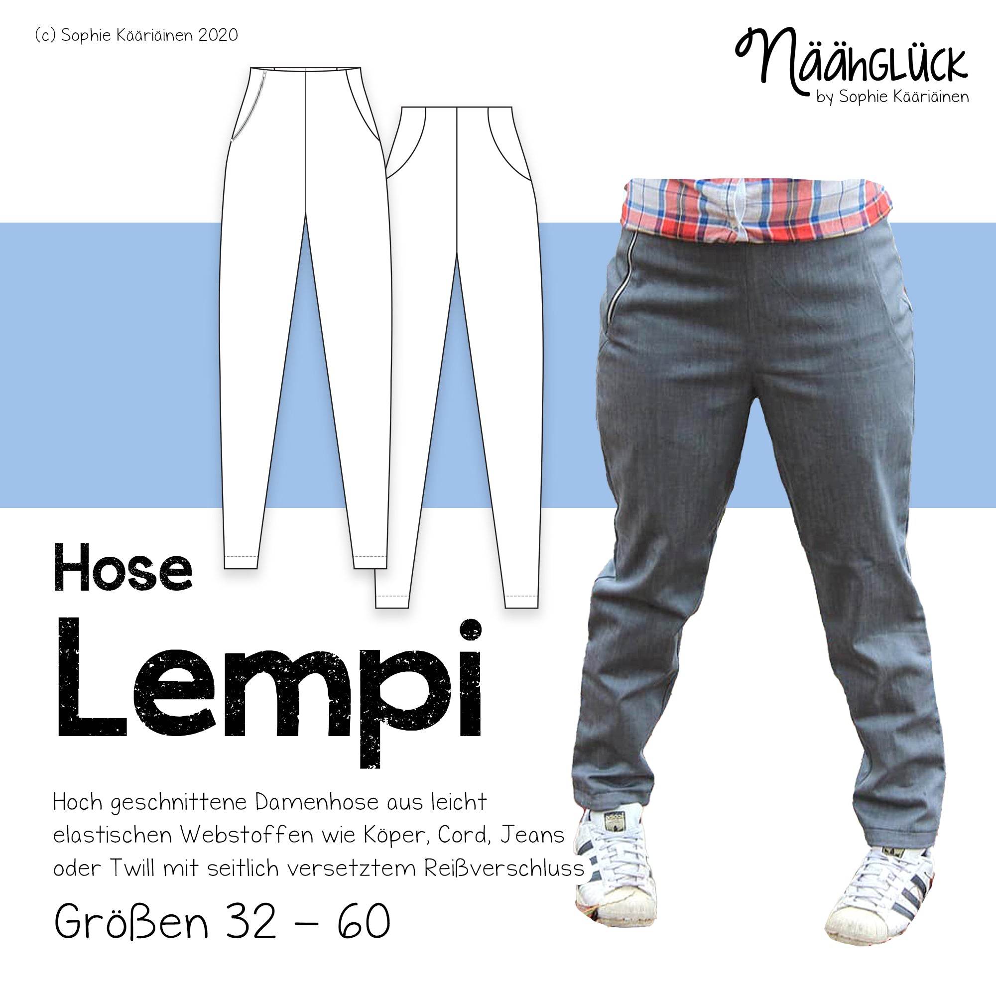 Schnittmuster Hose Lempi - Größen 32 - 60 - Sewando