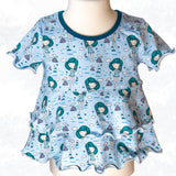 Schnittmuster Leonie Kids - Stufenshirt mit Empire-Teilung / erhöhte Taille - für Kinder Gr. 98-164 - Sewando