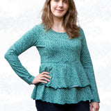 Schnittmuster Leonie – Stufenshirt mit Empire-Linie & ausgestelltem Saum Gr. 34-50 / Bu 80-116 - Sewando