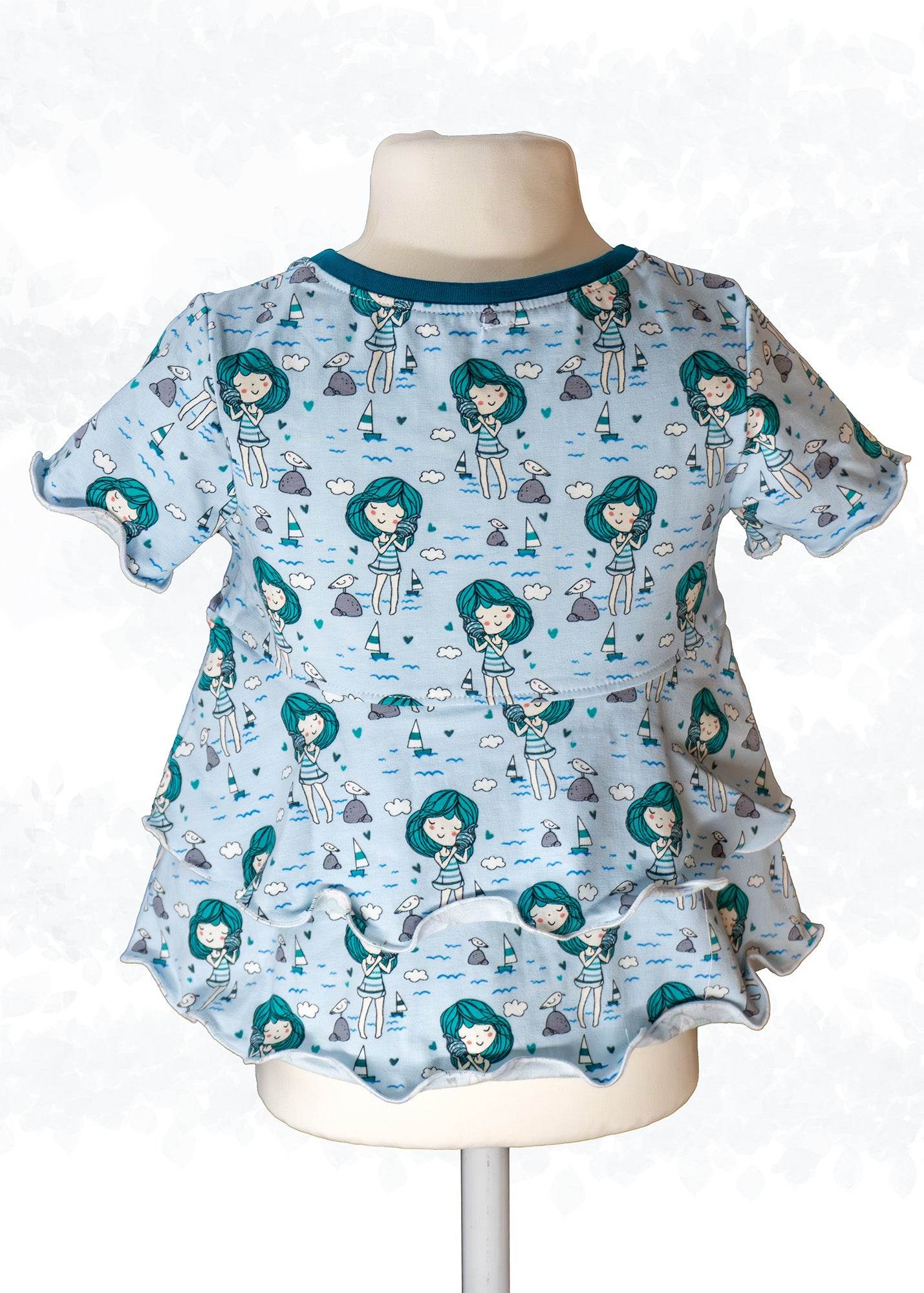 Schnittmuster Leonie Kids - Stufenshirt mit Empire-Teilung / erhöhte Taille - für Kinder Gr. 98-164 - Sewando