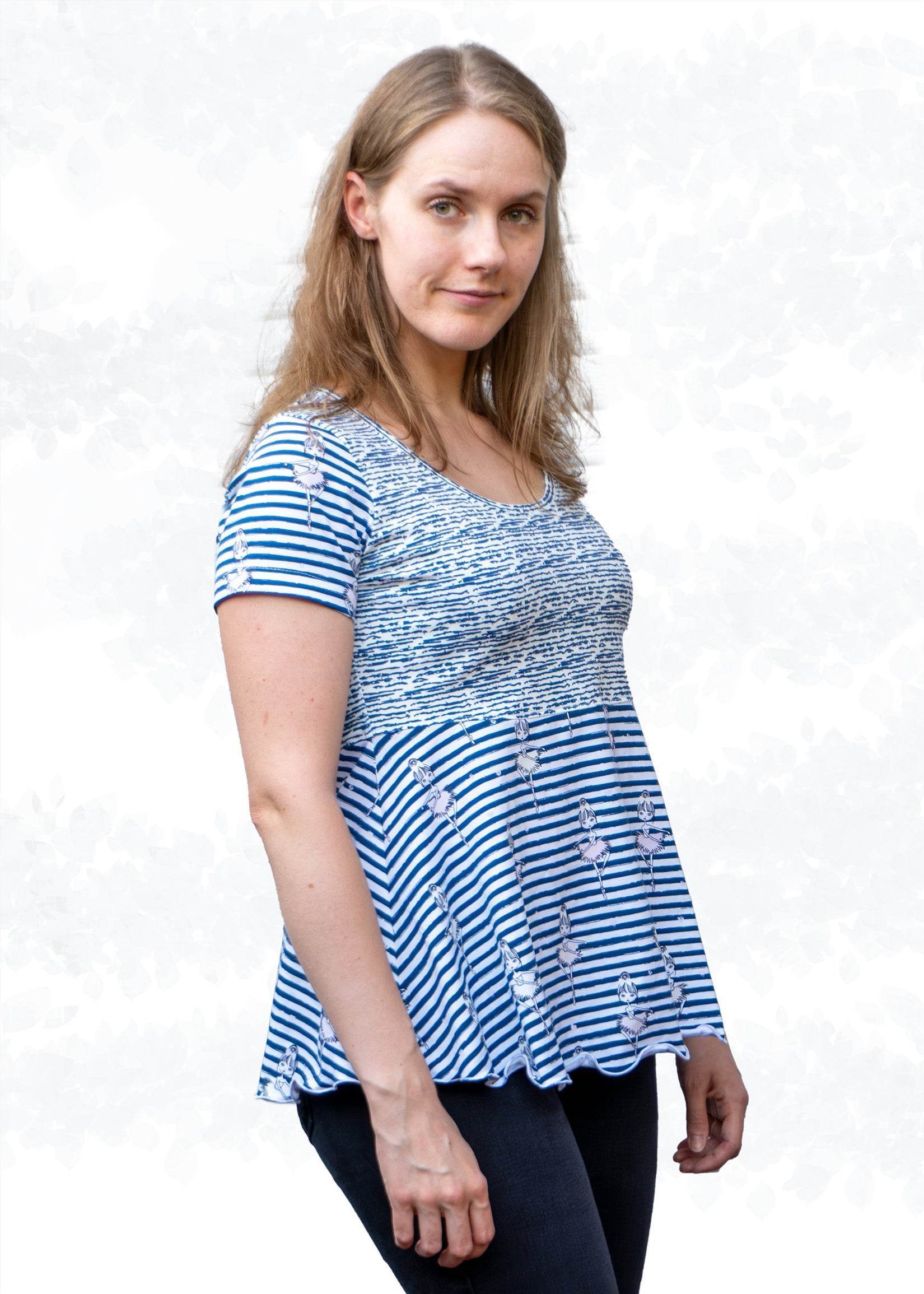 Schnittmuster Leonie – Stufenshirt mit Empire-Linie & ausgestelltem Saum Gr. 34-50 / Bu 80-116 - Sewando