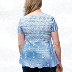 Schnittmuster Leonie – Stufenshirt mit Empire-Linie & ausgestelltem Saum Gr. 34-50 / Bu 80-116 - Sewando