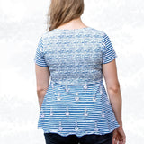 Schnittmuster Leonie – Stufenshirt mit Empire-Linie & ausgestelltem Saum Gr. 34-50 / Bu 80-116 - Sewando
