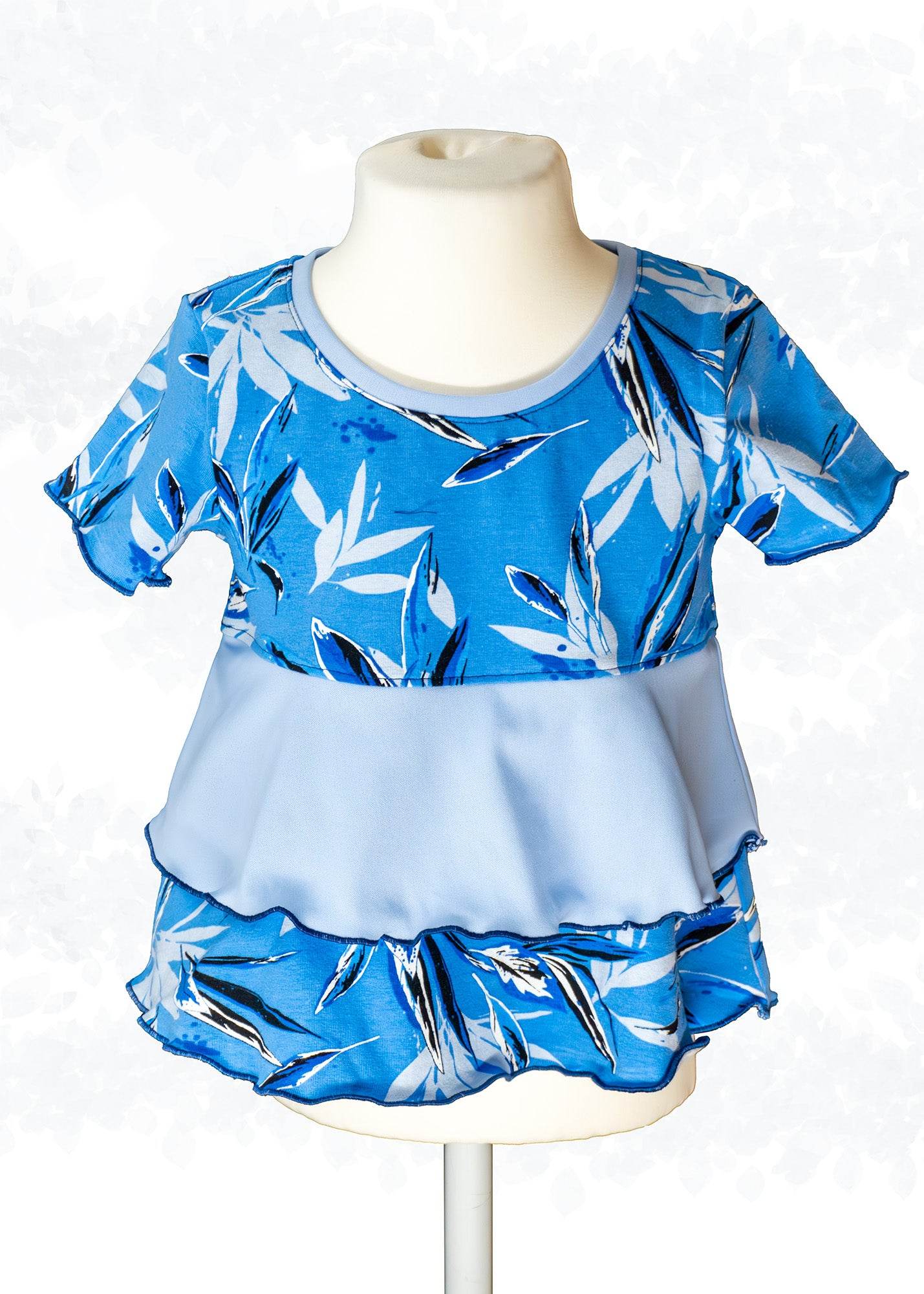 Schnittmuster Leonie Kids - Stufenshirt mit Empire-Teilung / erhöhte Taille - für Kinder Gr. 98-164 - Sewando