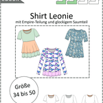 Schnittmuster Leonie – Stufenshirt mit Empire-Linie & ausgestelltem Saum Gr. 34-50 / Bu 80-116 - Sewando