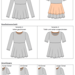 Schnittmuster Leonie – Stufenshirt mit Empire-Linie & ausgestelltem Saum Gr. 34-50 / Bu 80-116 - Sewando