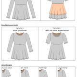 Schnittmuster Leonie – Stufenshirt mit Empire-Linie & ausgestelltem Saum Gr. 34-50 / Bu 80-116 - Sewando
