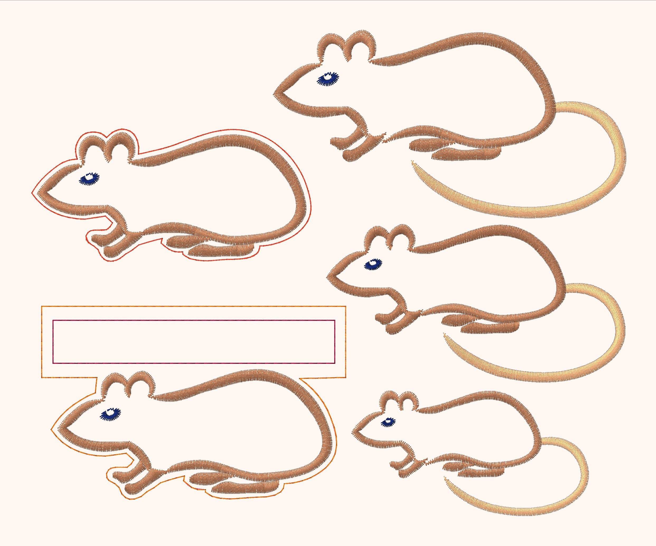 5x Stickdatei Leseratte Lesehilfe ITH und Satinstick - Sewando