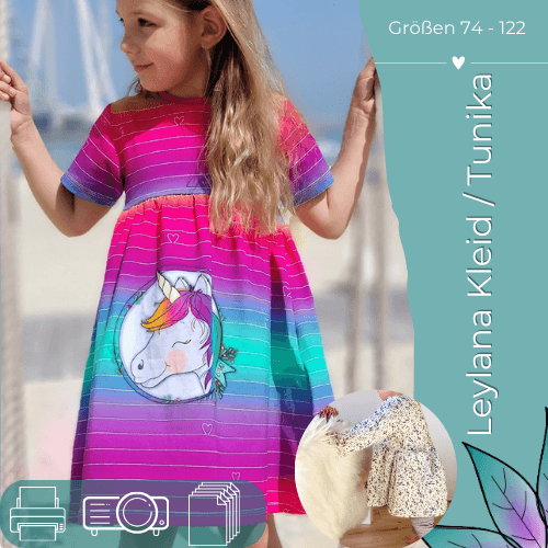 Schnittmuster Leylana - Kleid/Tunika Gr.74 - 122 - Sewando