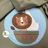 Stickdatei Doodle Applikation - segelnder Löwe - 4 Größen - 8 Formate