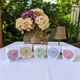 Stickdatei Sommerliebe  Mosaik Lichbeutel Set 2692/4 Blume, Schmetterling, Biene, Pusteblume und Kolibri