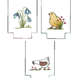 ITH Lichterbeutel Frühling großes Set 11 Motive Blumen Hase Ostern Küken Hahn Huhn - Sewando
