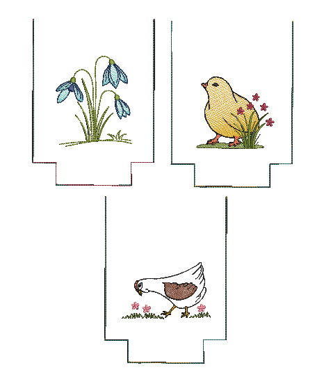 ITH Lichterbeutel Frühling großes Set 11 Motive Blumen Hase Ostern Küken Hahn Huhn - Sewando