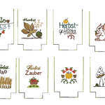 ITH Lichterbeutel Herbst 8 Motive Kürbis Laub Blätter Kastanie - Sewando