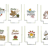 ITH Lichterbeutel Herbst 8 Motive Kürbis Laub Blätter Kastanie - Sewando