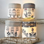 ITH 10x10cm Lichterbeutel Stickdatei Haus kleine Häuser SET - Sewando