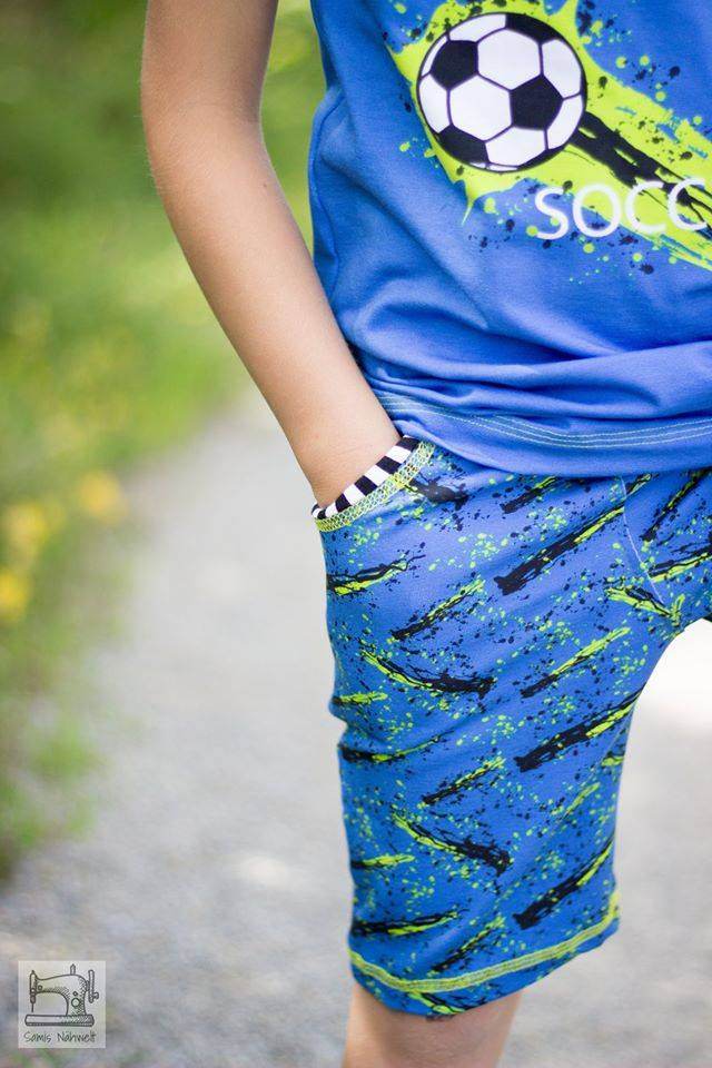 Sommer Outfitset Gr. 74 -104 Bermuda (3 Längen) & wandelbares Top/ Shirt / 2 Schnittmuster - Sewando