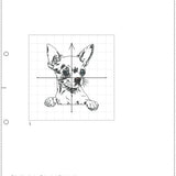 Stickdatei - WENIGER STICHE - Chihuahua "Aage" "- realistisch - FÜR HELLE STOFFE