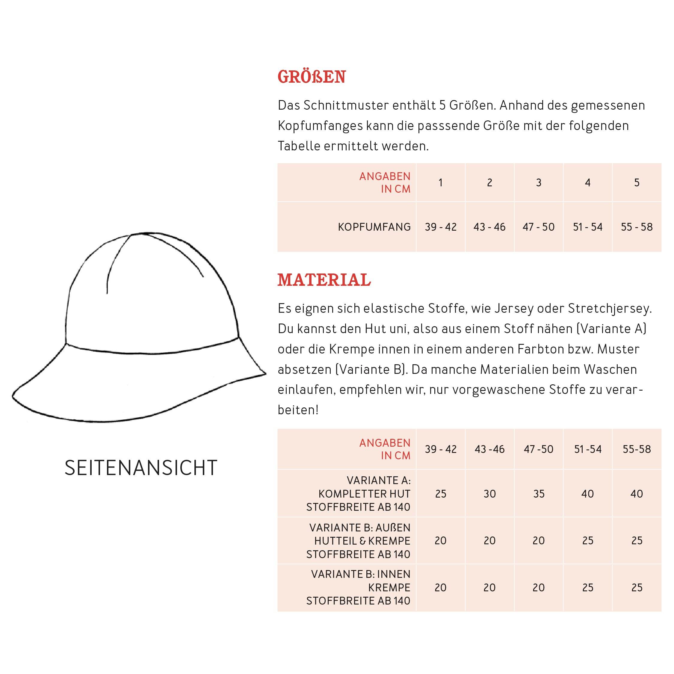 Jerseyhut LILLI | Schnittmuster KU 39-58 - Sewando
