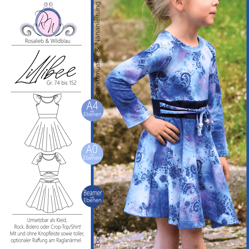 Schnittmuster Lillibee Gr. 74 bis 152 - Sewando