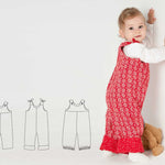 Lilli&BO Baby Latzhose mit Schleifen gefüttert Schnittmuster Ebook pdf Schnittmuster PDF Ebook download Patternforkids 