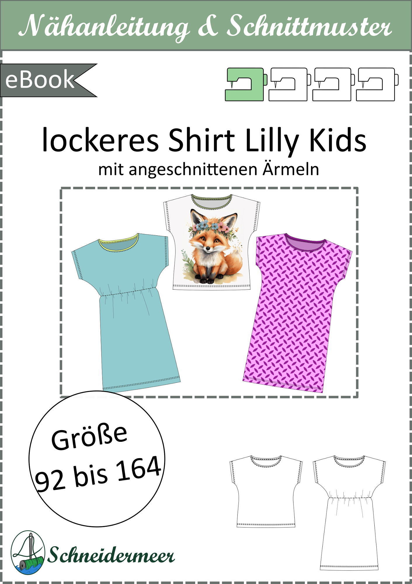 Lilly Kids – Shirt & Kleid mit angeschnittenen Ärmeln Gr. 92-164 - Sewando
