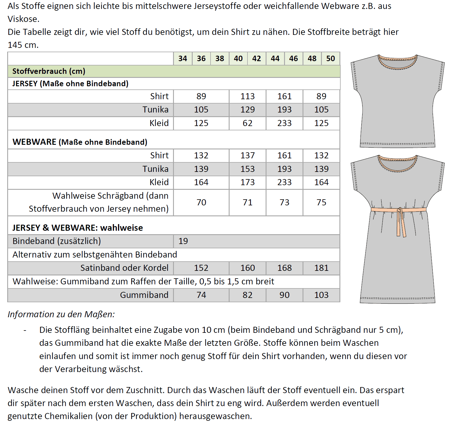 Lilly – Lockeres Shirt & Kleid mit 3 Längen Gr. 34-50 / BU 80-116 - Sewando
