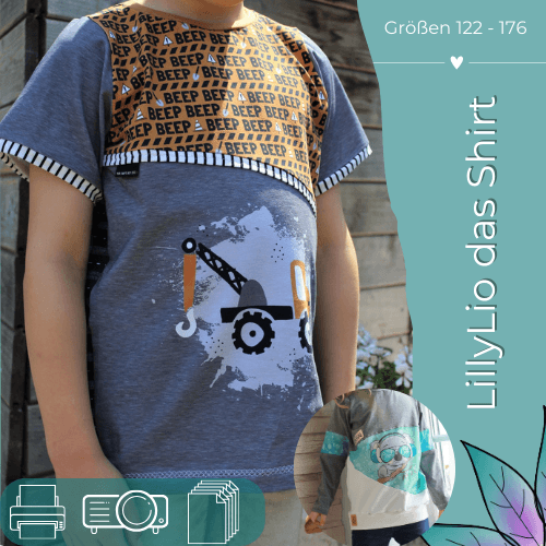 Schnittmuster LillyLio das Shirt Gr.122 - 176 - Sewando