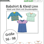 Linn – Babyshirt oder Kleid mit senkrechter Knopfleiste & Teilung Gr. 56-98 - Sewando