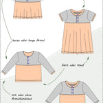 Linn – Babyshirt oder Kleid mit senkrechter Knopfleiste & Teilung Gr. 56-98 - Sewando