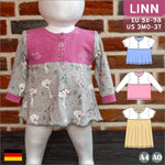 Linn – Babyshirt oder Kleid mit senkrechter Knopfleiste & Teilung Gr. 56-98 - Sewando