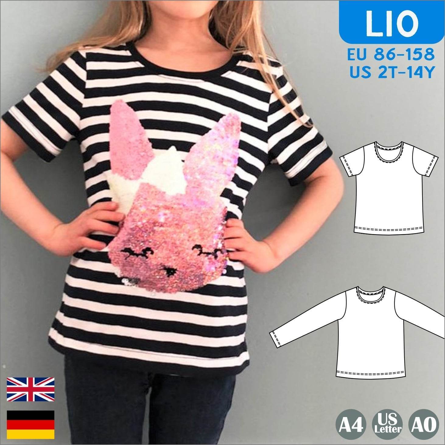 Lio – Basicshirt für Jungen & Mädchen aus Jersey Gr. 86-158 - Sewando