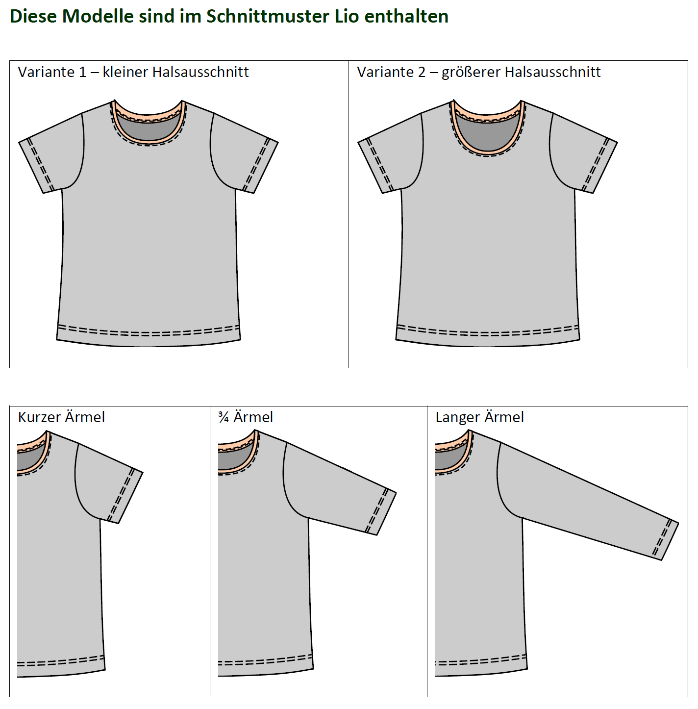 Schnittmuster Lio – Basicshirt für Jungen & Mädchen aus Jersey Gr. 86-158 - Sewando