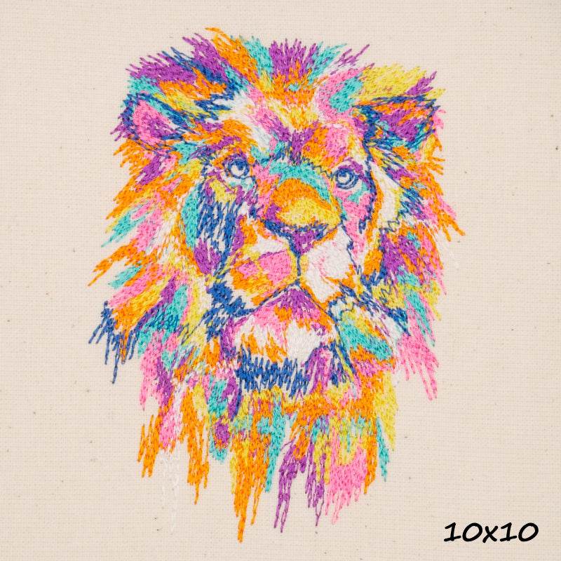 Stickdatei Löwe Scribble mehrfarbig - Sewando