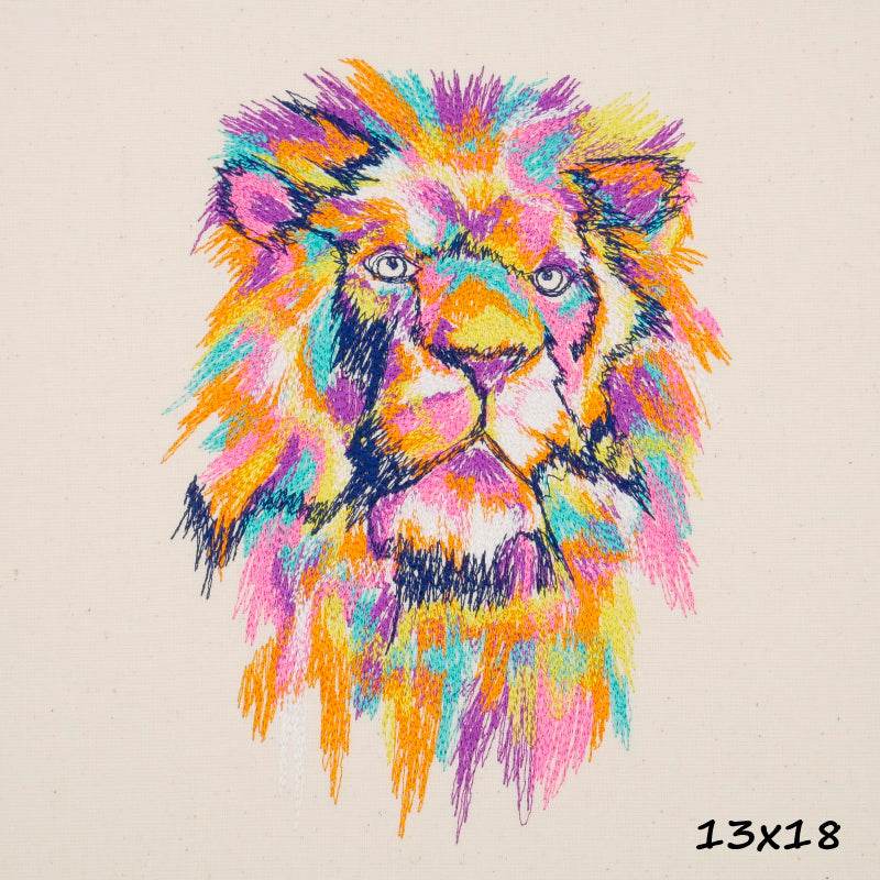 Stickdatei Löwe Scribble mehrfarbig - Sewando
