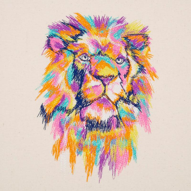 Stickdatei Löwe Scribble mehrfarbig - Sewando