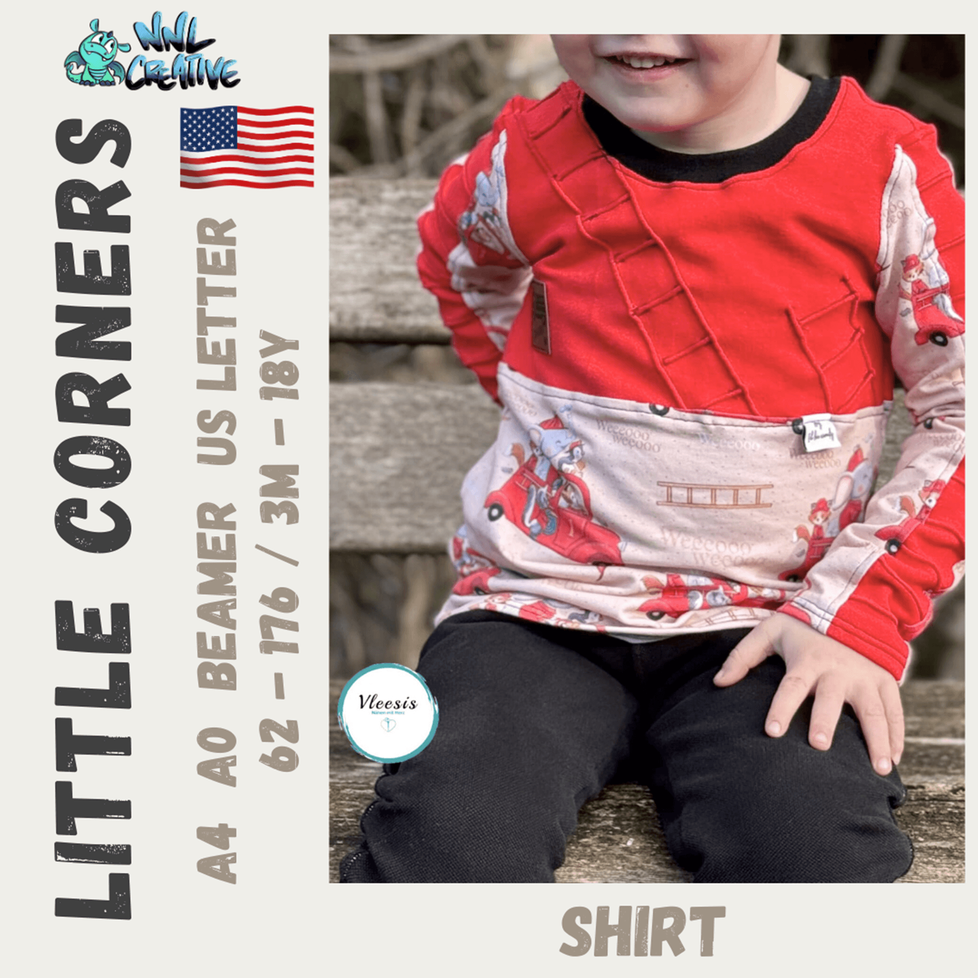 Schnittmuster / Sewing Pattern *Little Corners Shirt* Size 62-176 / 3m - 18 Years - Sewando