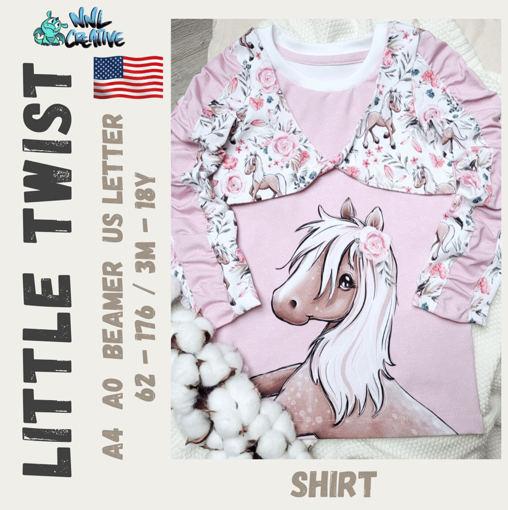 Schnittmuster / Sewing Pattern *Little Twist Shirt* Size 62-176 / 3m - 18 Years - Sewando