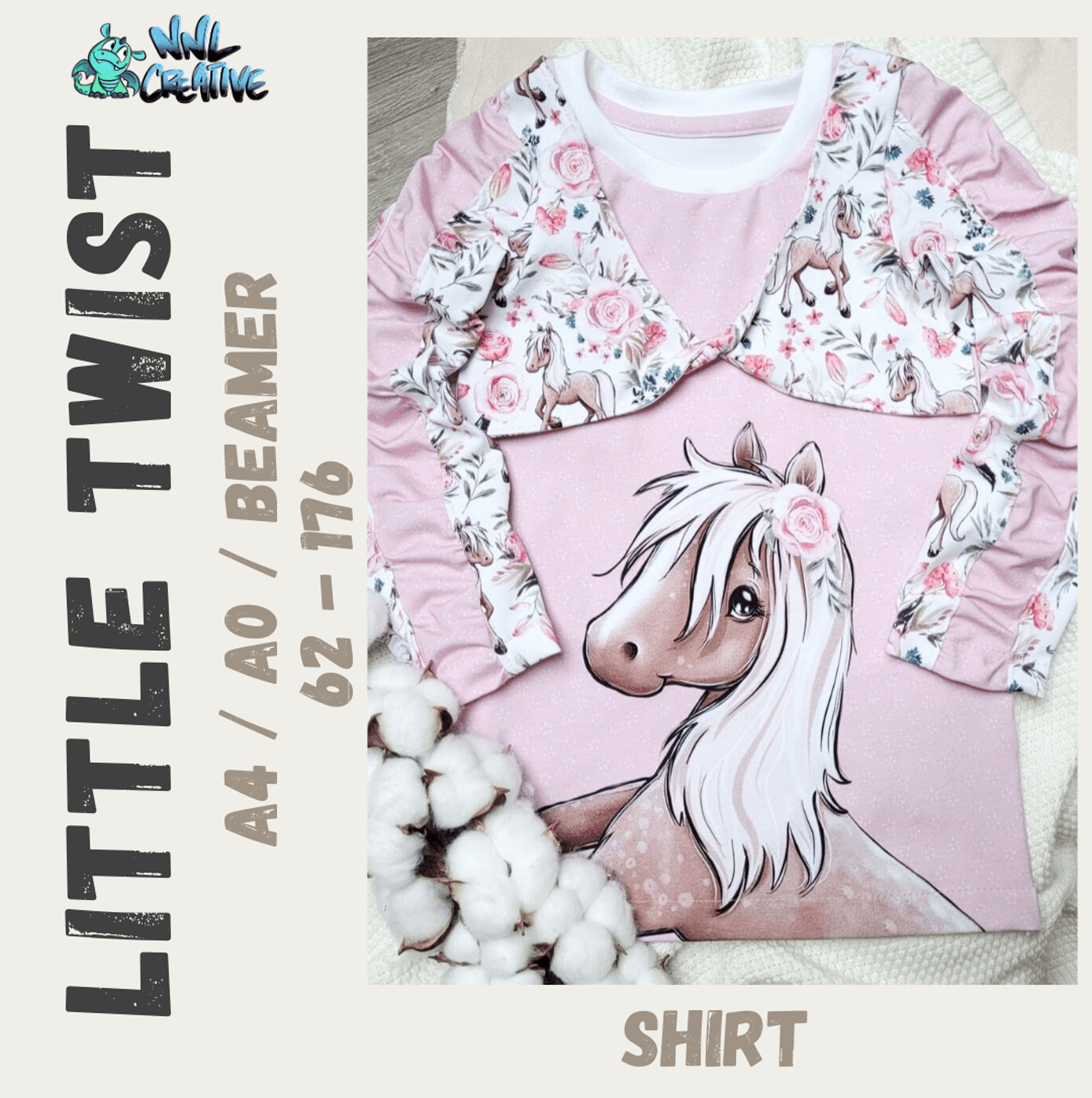 Schnittmuster *Little Twist Shirt* #LA-Shirt Gr. 62-176 - Sewando