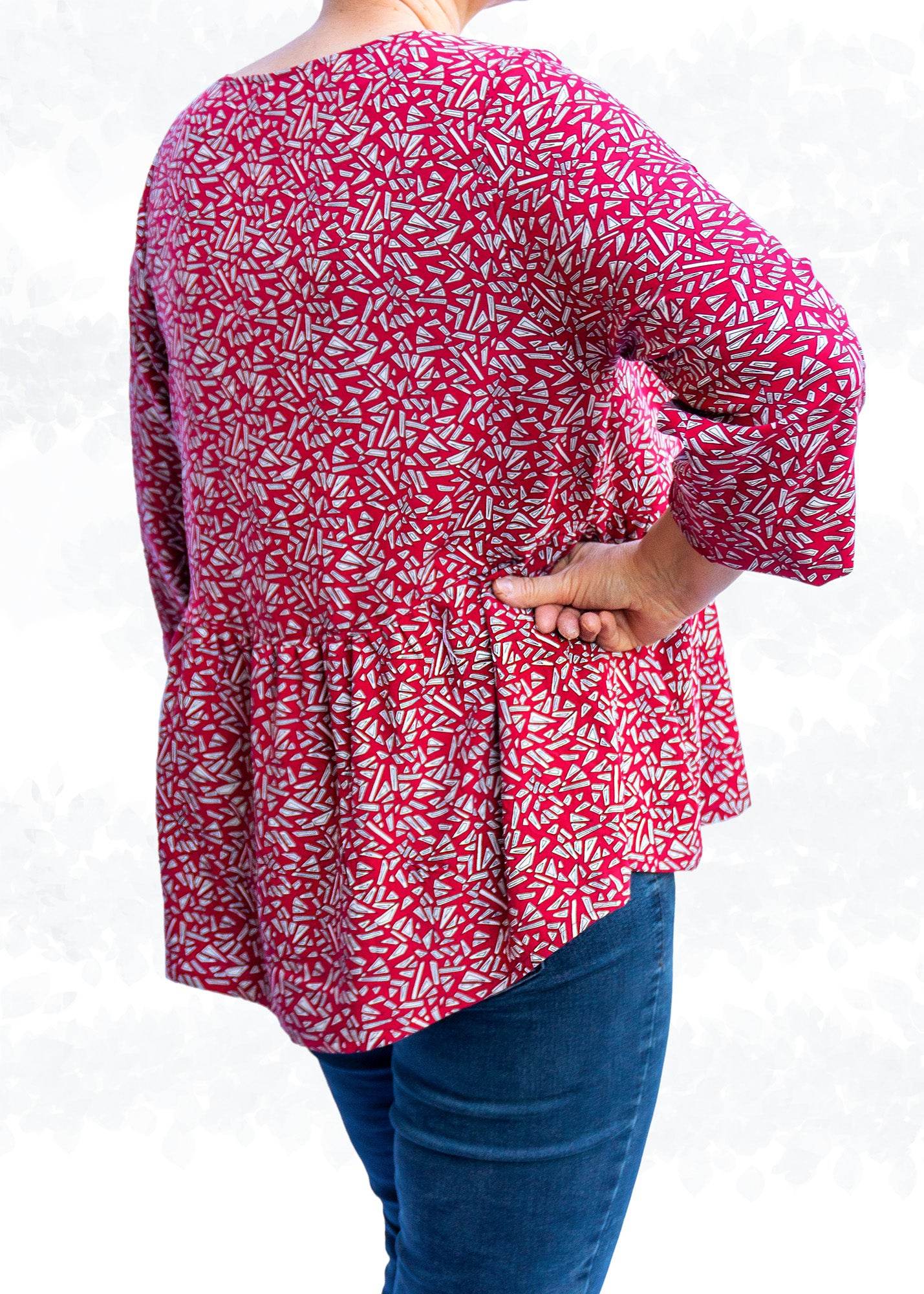 Schnittmuster Marie – Boho Bluse & Kleid mit Saumrüsche Gr. 34-50 / BU 80-116 - Sewando