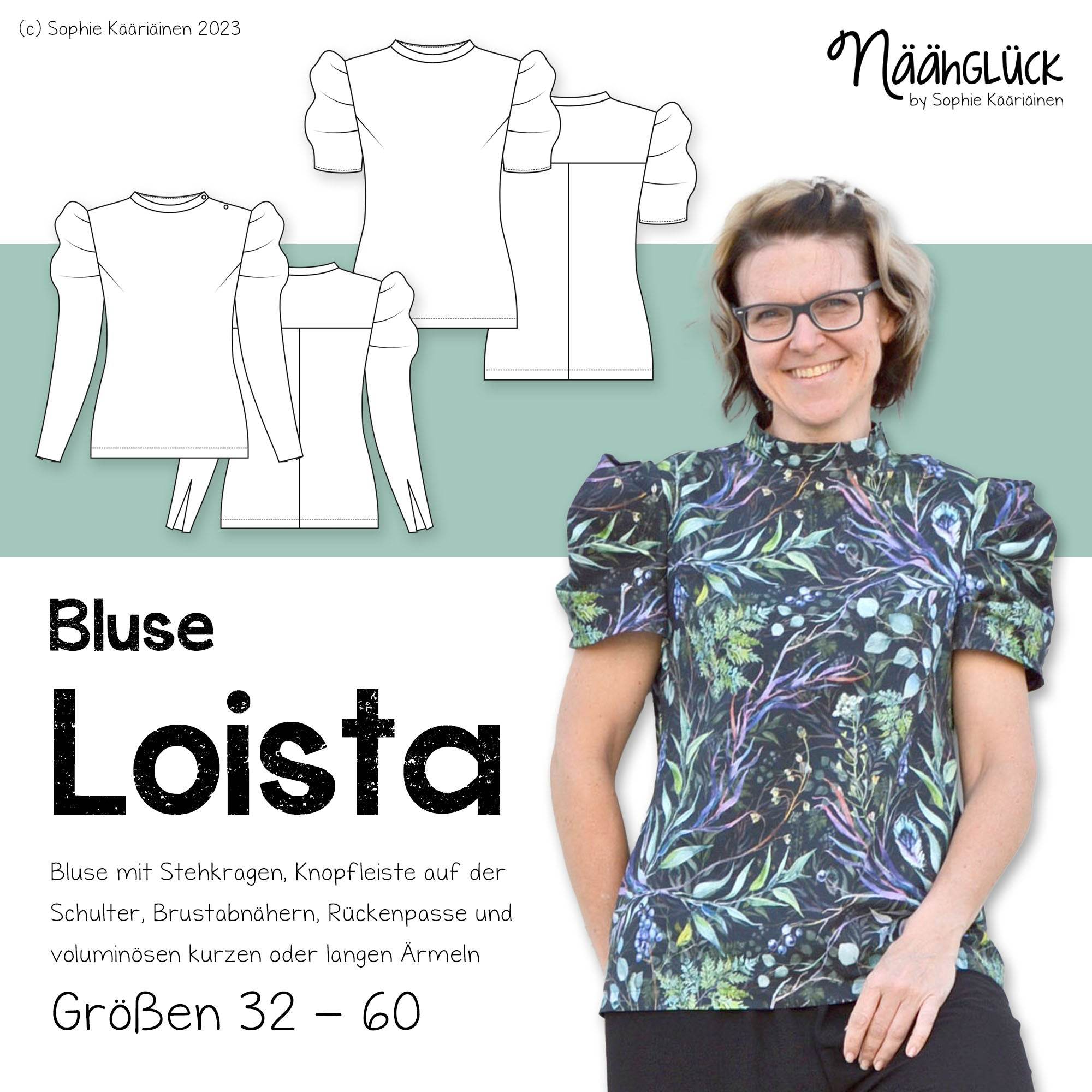 Schnittmuster Damenbluse Loista - Größen 32 - 60 - Sewando